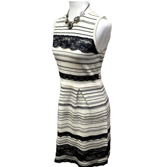 ABS Platinum Light Sweater Black & Ivory Dress - Picture 4 of 7